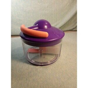 Kuhn Rikon Swiss Pull Chop Chopper Tool Purple with Yellow Handle